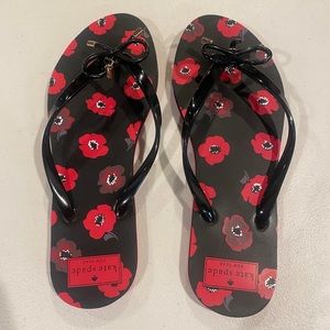 Kate Spade New York Poppy Floral Nova Flip Flops Thong Rubber Sandals